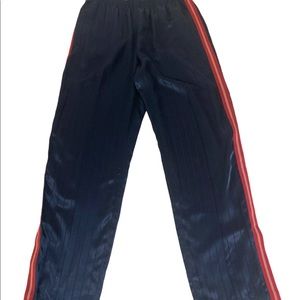 Rag & Bone Women Large Pants Silky Satin Blue Pinstripe Red Stripe Ryan